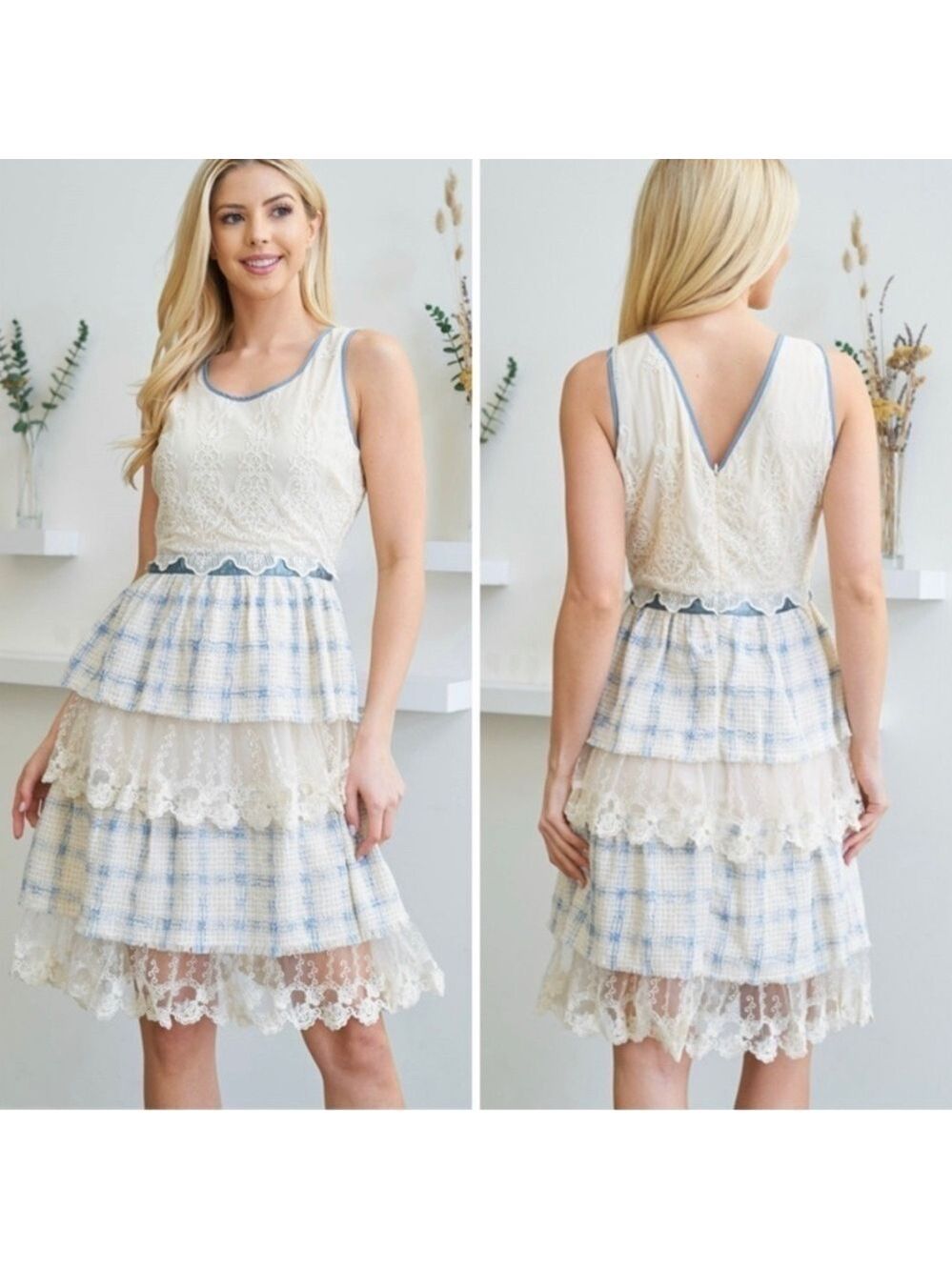 RYU Plaid Cocktail Dress Large - Picture 2 of 13